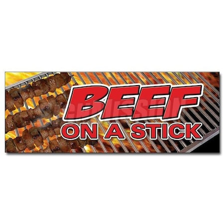 Signmission BEEF ON A STICK DECAL sticker food vendor steak grill bbq meat restaurant, D-36 Beef On A Stick D-36 Beef On A Stick